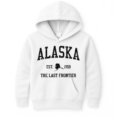Alaska Est 1959 The Last Frontier Vintage Sports Design Kids Hoodie