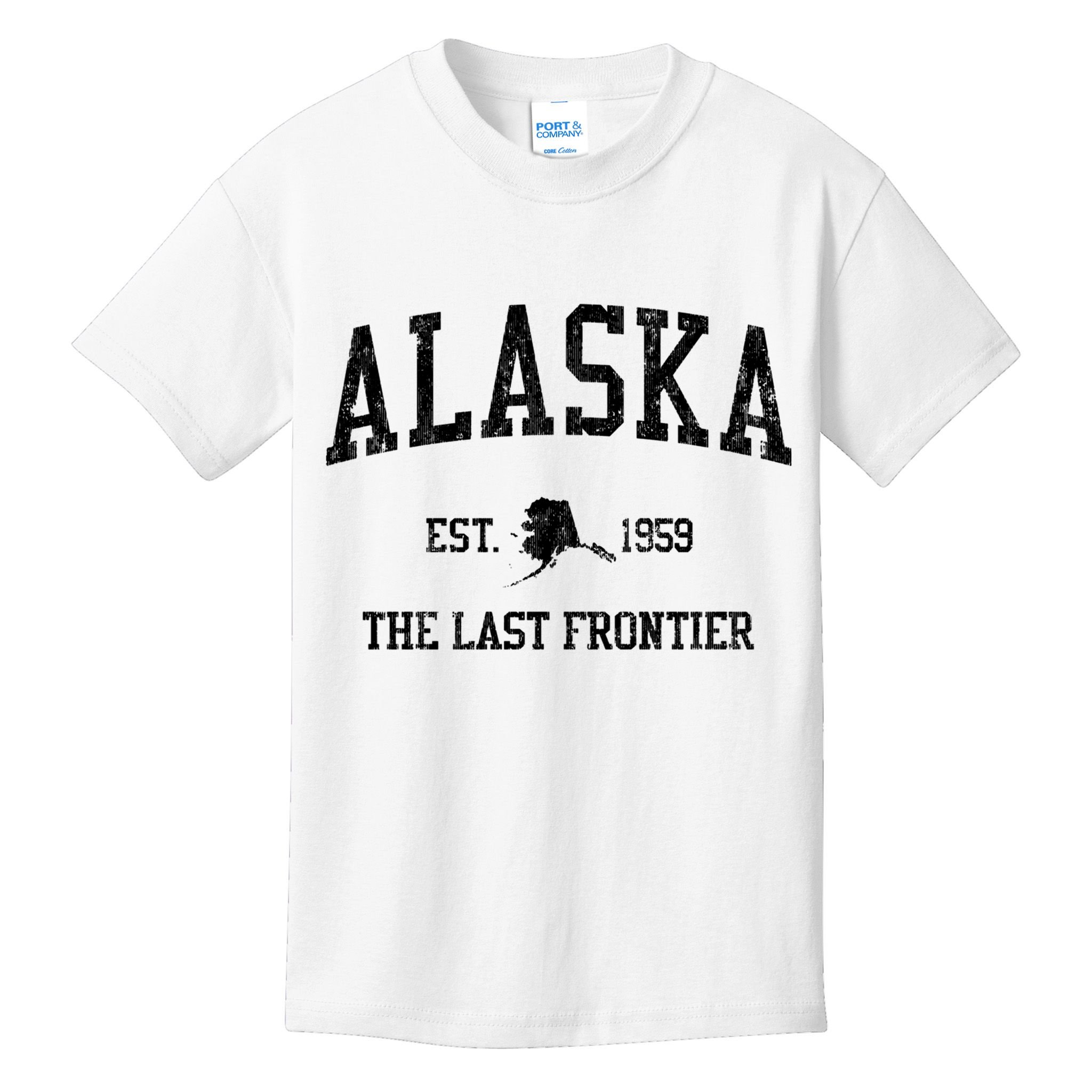 Alaska Est 1959 The Last Frontier Vintage Sports Design Kids T-Shirt