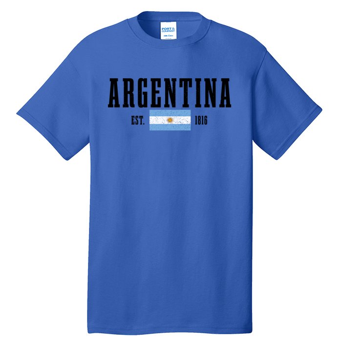 Argentina Est 1816 Argentinian Flag Pride Vintage Argentina Gift Tall T-Shirt