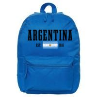 Argentina Est 1816 Argentinian Flag Pride Vintage Argentina Gift 16 in Basic Backpack