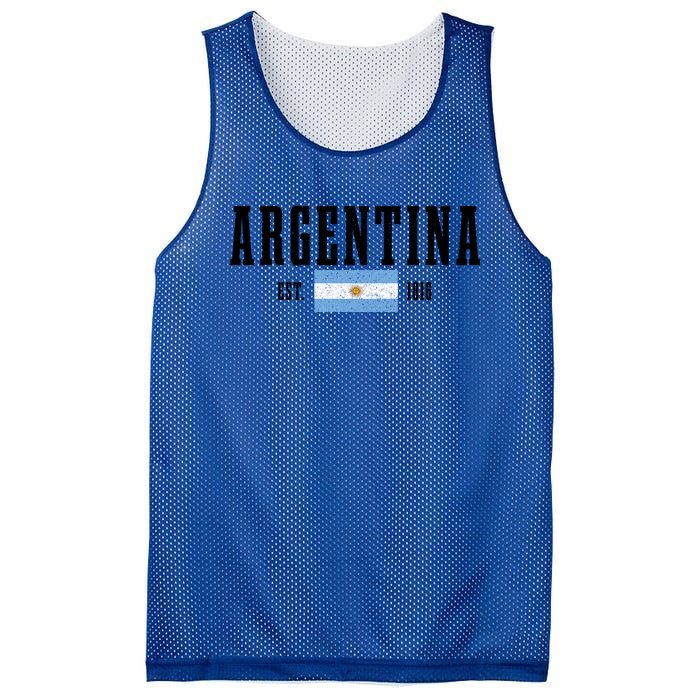 Argentina Est 1816 Argentinian Flag Pride Vintage Argentina Gift Mesh Reversible Basketball Jersey Tank