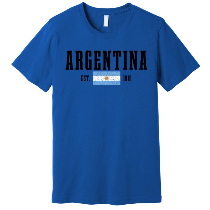 Argentina Est 1816 Argentinian Flag Pride Vintage Argentina Gift Premium T-Shirt