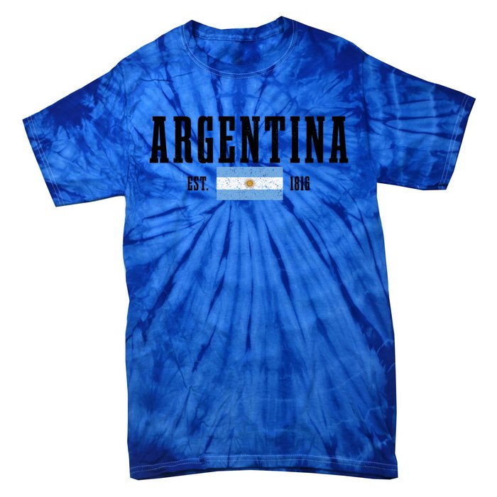 Argentina Est 1816 Argentinian Flag Pride Vintage Argentina Gift Tie-Dye T-Shirt