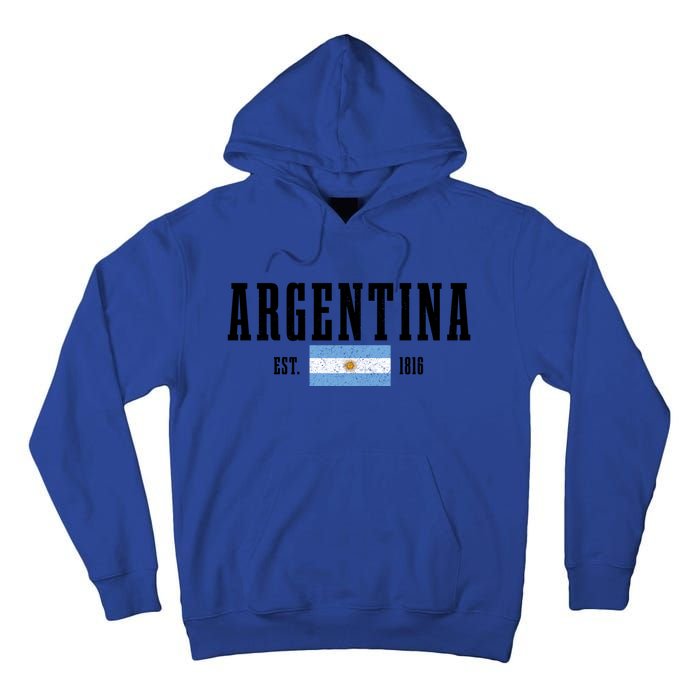 Argentina Est 1816 Argentinian Flag Pride Vintage Argentina Gift Tall Hoodie