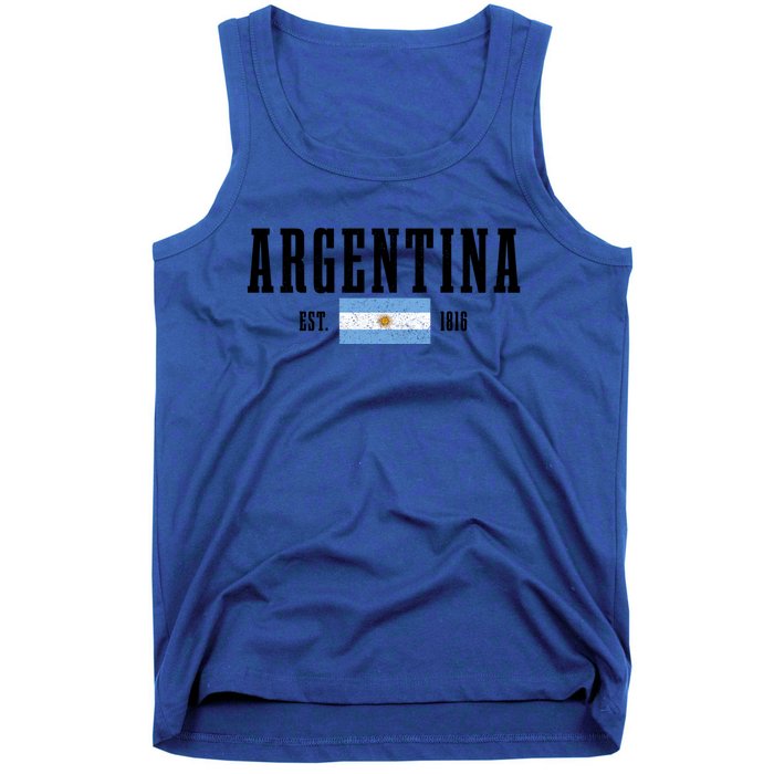 Argentina Est 1816 Argentinian Flag Pride Vintage Argentina Gift Tank Top