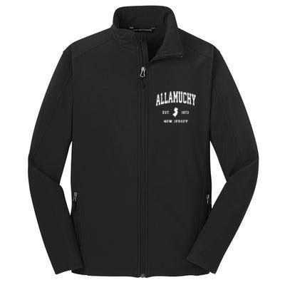 Allamuchy Est 1873 New Jersey Nj Vintage Athletic Sports Design Core Soft Shell Jacket