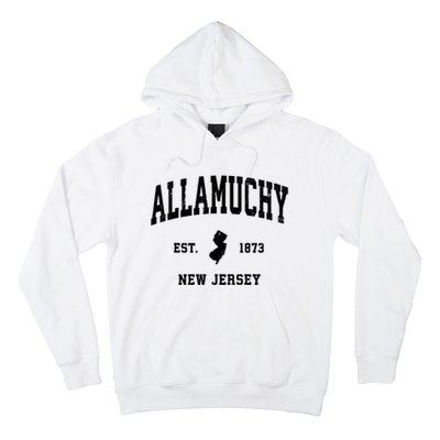 Allamuchy Est 1873 New Jersey Nj Vintage Athletic Sports Design Hoodie