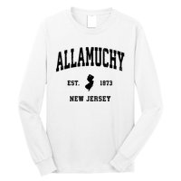 Allamuchy Est 1873 New Jersey Nj Vintage Athletic Sports Design Long Sleeve Shirt