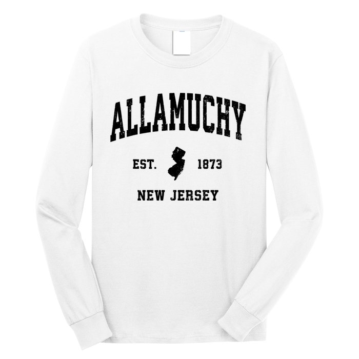 Allamuchy Est 1873 New Jersey Nj Vintage Athletic Sports Design Long Sleeve Shirt