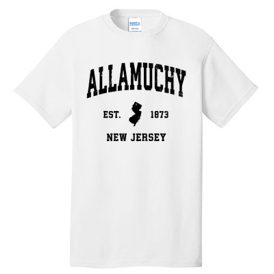 Allamuchy Est 1873 New Jersey Nj Vintage Athletic Sports Design Tall T-Shirt