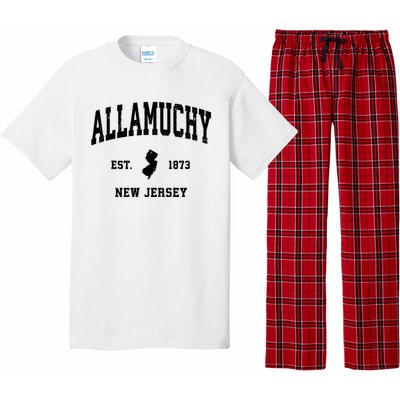 Allamuchy Est 1873 New Jersey Nj Vintage Athletic Sports Design Pajama Set