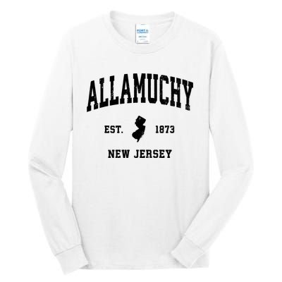 Allamuchy Est 1873 New Jersey Nj Vintage Athletic Sports Design Tall Long Sleeve T-Shirt