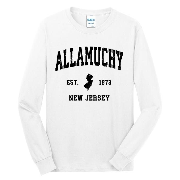 Allamuchy Est 1873 New Jersey Nj Vintage Athletic Sports Design Tall Long Sleeve T-Shirt