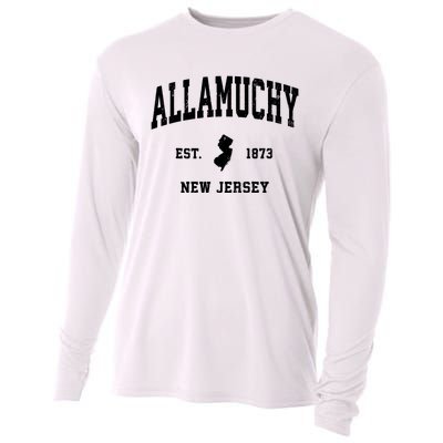 Allamuchy Est 1873 New Jersey Nj Vintage Athletic Sports Design Cooling Performance Long Sleeve Crew