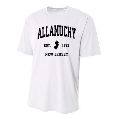 Allamuchy Est 1873 New Jersey Nj Vintage Athletic Sports Design Performance Sprint T-Shirt