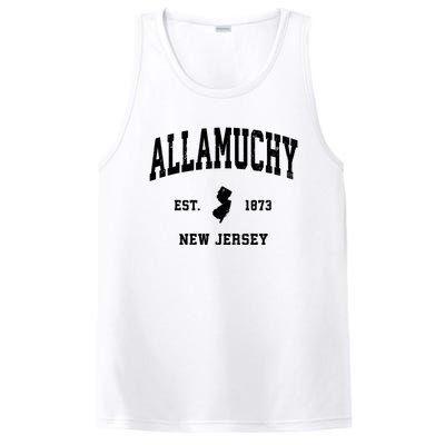 Allamuchy Est 1873 New Jersey Nj Vintage Athletic Sports Design PosiCharge Competitor Tank