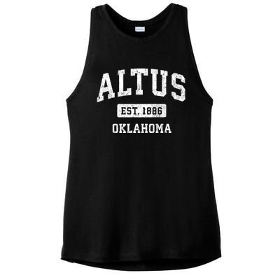 Altus Est 1886 Oklahoma Ok Vintage Sports Design Ladies PosiCharge Tri-Blend Wicking Tank