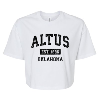 Altus Est 1886 Oklahoma Ok Vintage Sports Design Bella+Canvas Jersey Crop Tee