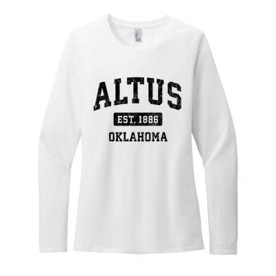 Altus Est 1886 Oklahoma Ok Vintage Sports Design Womens CVC Long Sleeve Shirt