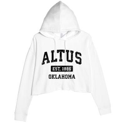 Altus Est 1886 Oklahoma Ok Vintage Sports Design Crop Fleece Hoodie