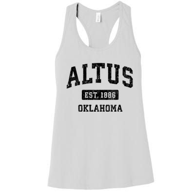 Altus Est 1886 Oklahoma Ok Vintage Sports Design Women's Racerback Tank