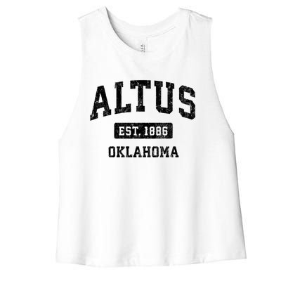 Altus Est 1886 Oklahoma Ok Vintage Sports Design Women's Racerback Cropped Tank