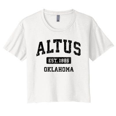 Altus Est 1886 Oklahoma Ok Vintage Sports Design Women's Crop Top Tee