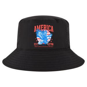 America Est 1776 Land Of The Free Because Of The Brave Cool Comfort Performance Bucket Hat