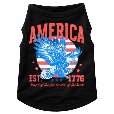 America Est 1776 Land Of The Free Because Of The Brave Doggie Tank