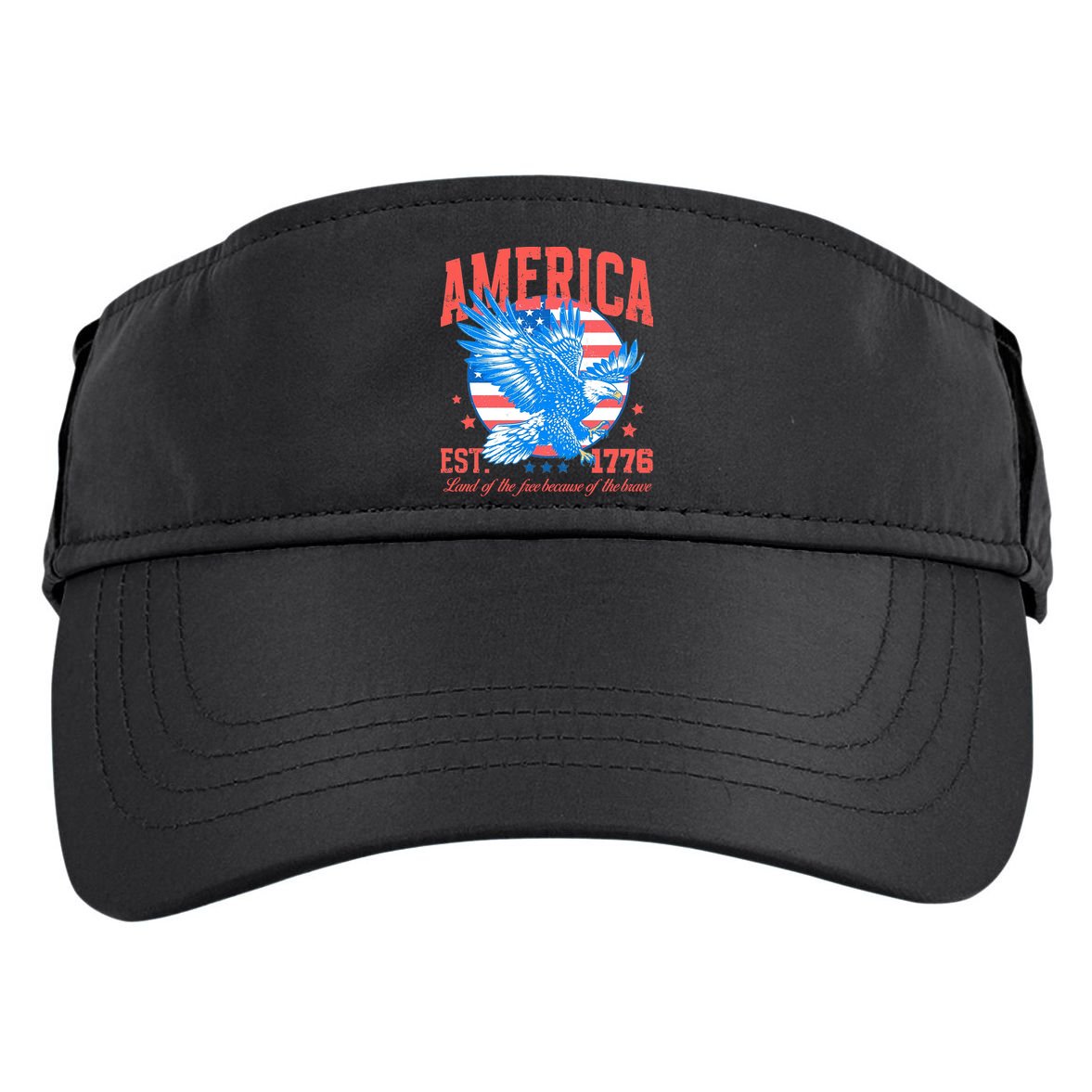 America Est 1776 Land Of The Free Because Of The Brave Adult Drive Performance Visor