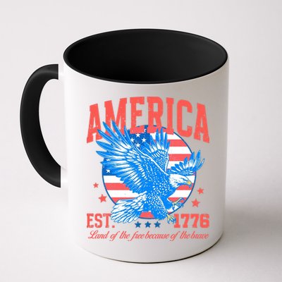 America Est 1776 Land Of The Free Because Of The Brave Mug