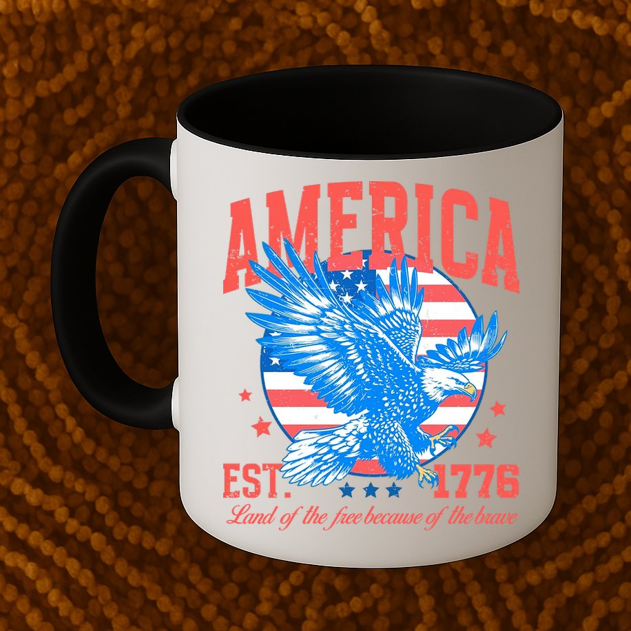 America Est 1776 Land Of The Free Because Of The Brave Mug