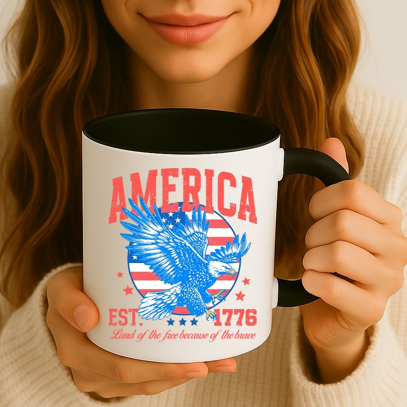 America Est 1776 Land Of The Free Because Of The Brave Mug