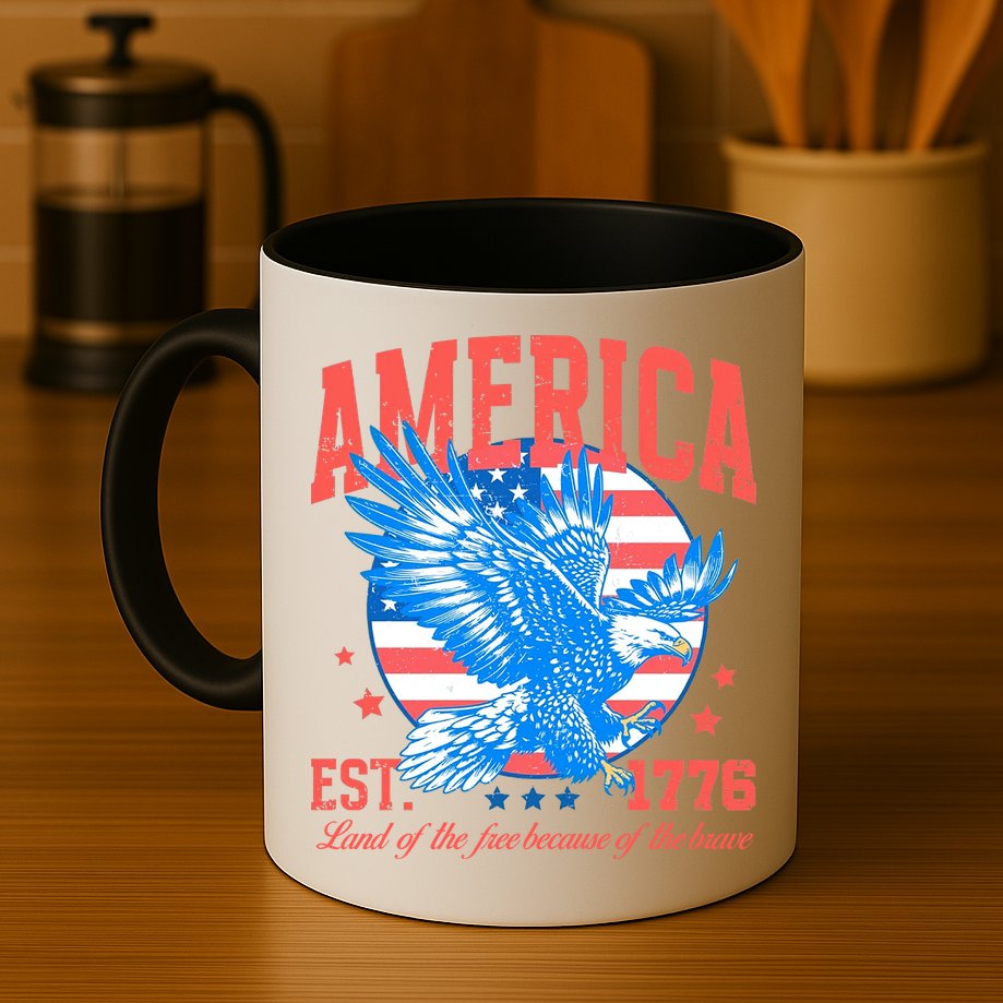 America Est 1776 Land Of The Free Because Of The Brave Mug
