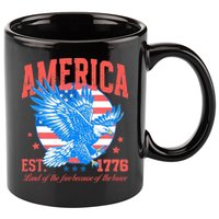 America Est 1776 Land Of The Free Because Of The Brave 11oz C Handle Ceramic Mug