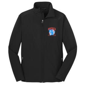 America Est 1776 Land Of The Free Because Of The Brave Core Soft Shell Jacket