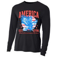 America Est 1776 Land Of The Free Because Of The Brave Cooling Performance Long Sleeve Crew