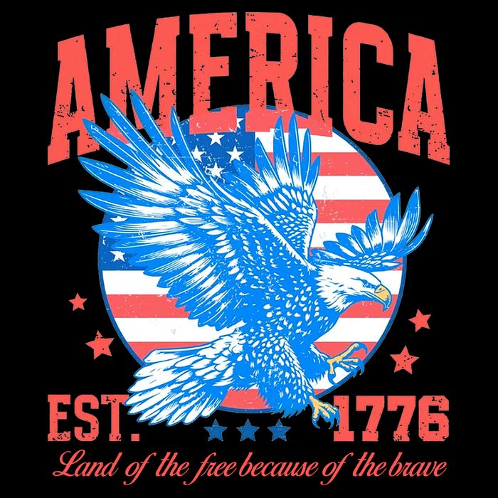 America Est 1776 Land Of The Free Because Of The Brave Cooling Performance Long Sleeve Crew
