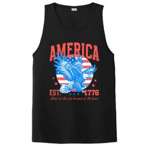 America Est 1776 Land Of The Free Because Of The Brave PosiCharge Competitor Tank