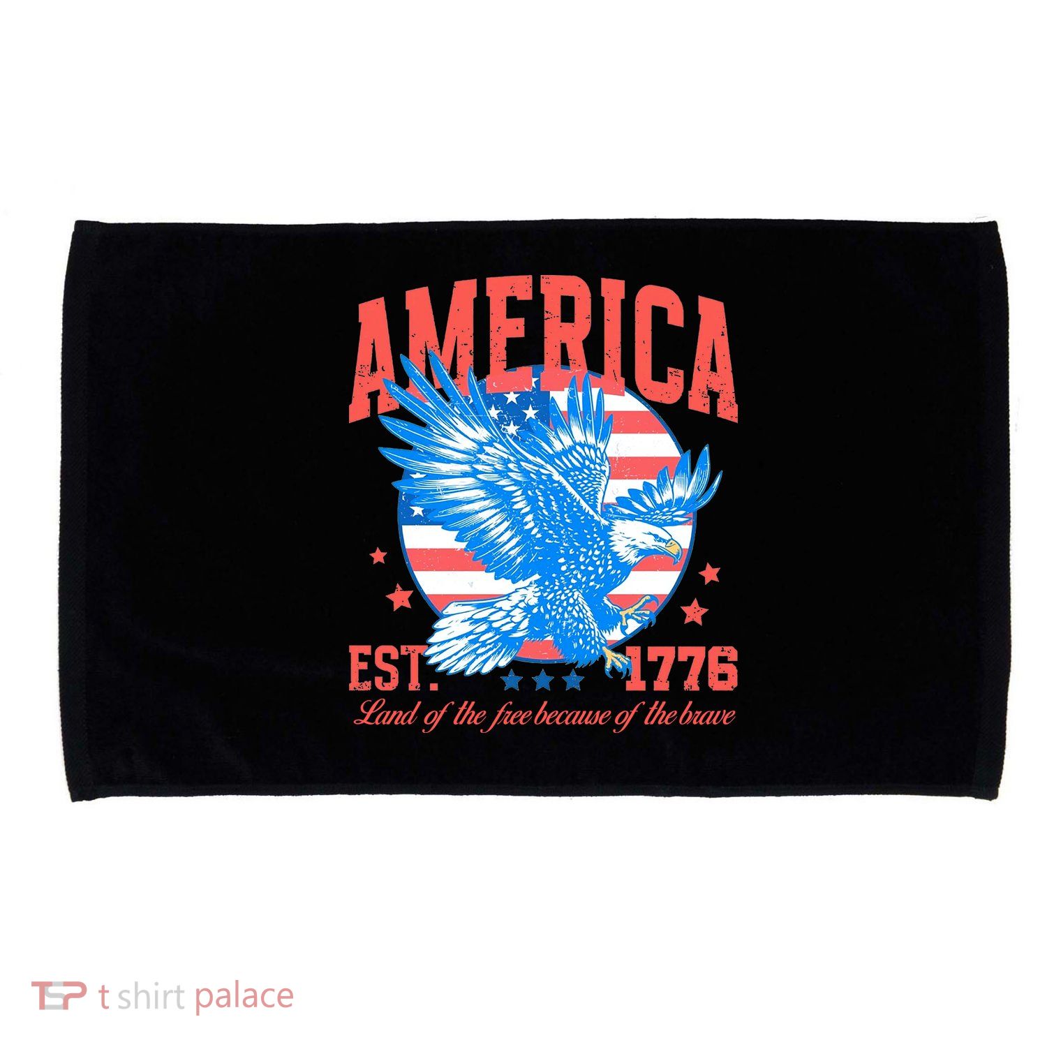 America Est 1776 Land Of The Free Because Of The Brave Microfiber Hand Towel