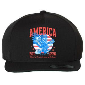 America Est 1776 Land Of The Free Because Of The Brave Wool Snapback Cap