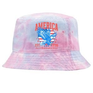 America Est 1776 Land Of The Free Because Of The Brave Tie-Dyed Bucket Hat