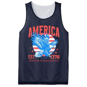 America Est 1776 Land Of The Free Because Of The Brave Mesh Reversible Basketball Jersey Tank