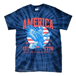 America Est 1776 Land Of The Free Because Of The Brave Tie-Dye T-Shirt