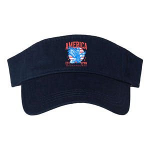 America Est 1776 Land Of The Free Because Of The Brave Valucap Bio-Washed Visor