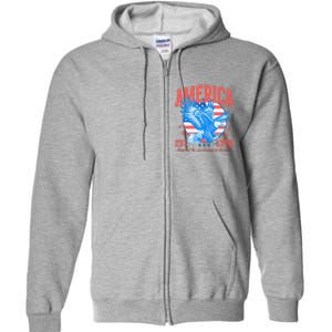 America Est 1776 Land Of The Free Because Of The Brave Full Zip Hoodie