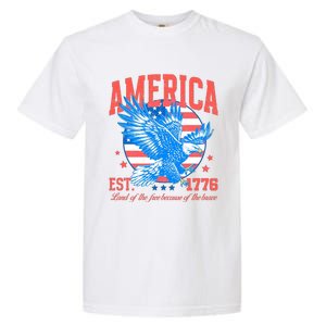 America Est 1776 Land Of The Free Because Of The Brave Garment-Dyed Heavyweight T-Shirt