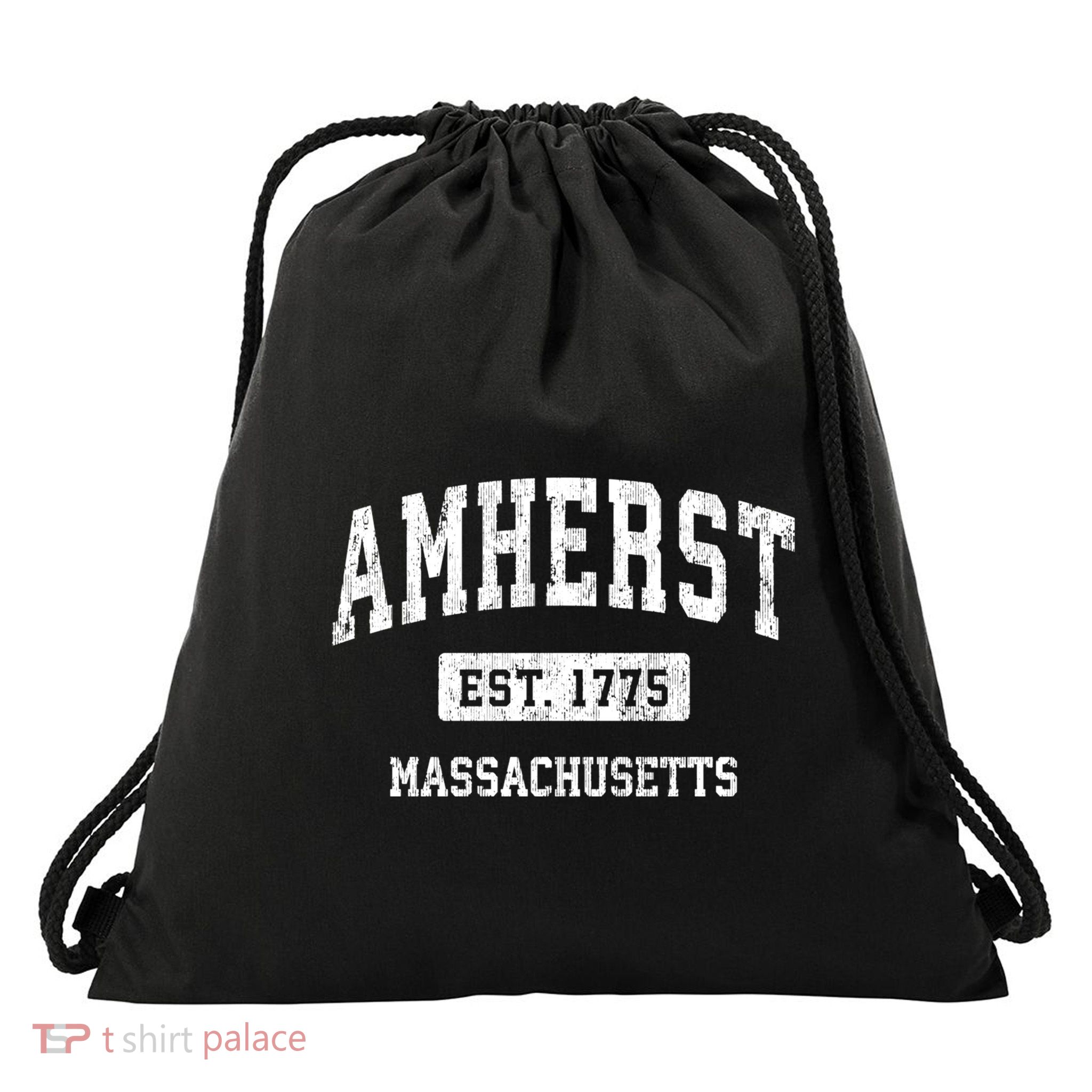 Amherst Est 1775 Massachusetts Ma Vintage Sports Established Design Drawstring Bag
