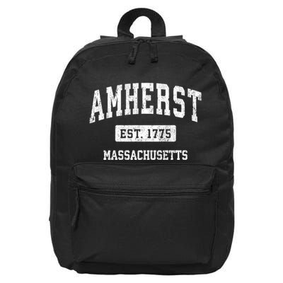 Amherst Est 1775 Massachusetts Ma Vintage Sports Established Design 16 in Basic Backpack