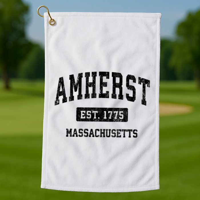 Amherst Est 1775 Massachusetts Ma Vintage Sports Established Design Golf Towel